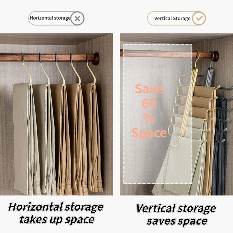 Space Saving Trouser Hanger with 6 Layers