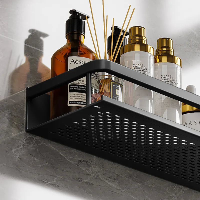 Black Bathroom Shower Shelf Storage