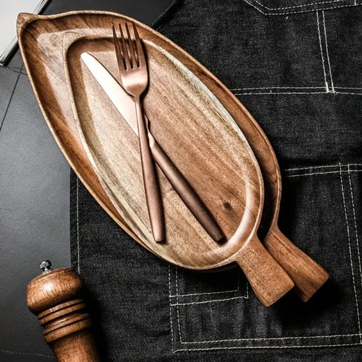 Wooden Leaf Serving Board
