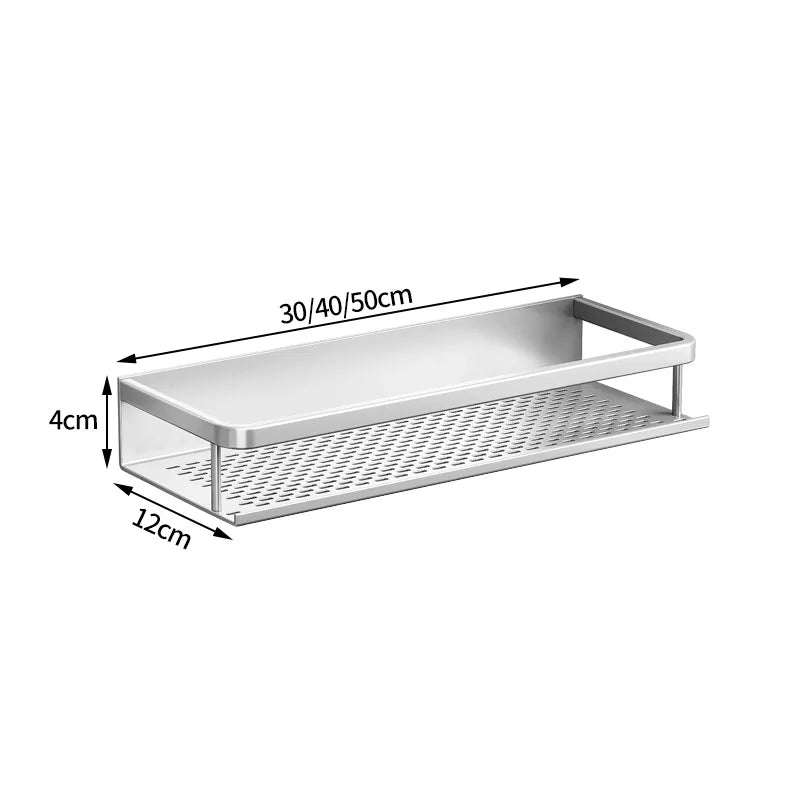 Bathroom Shelf Shower Storage Silver Matt