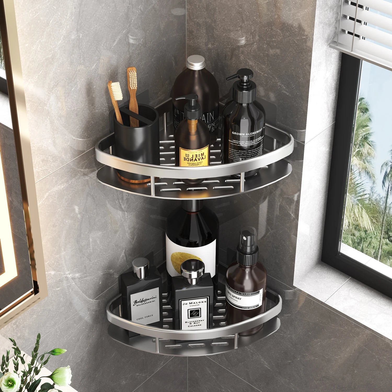Bathroom Shower Shelf Storage No Drill