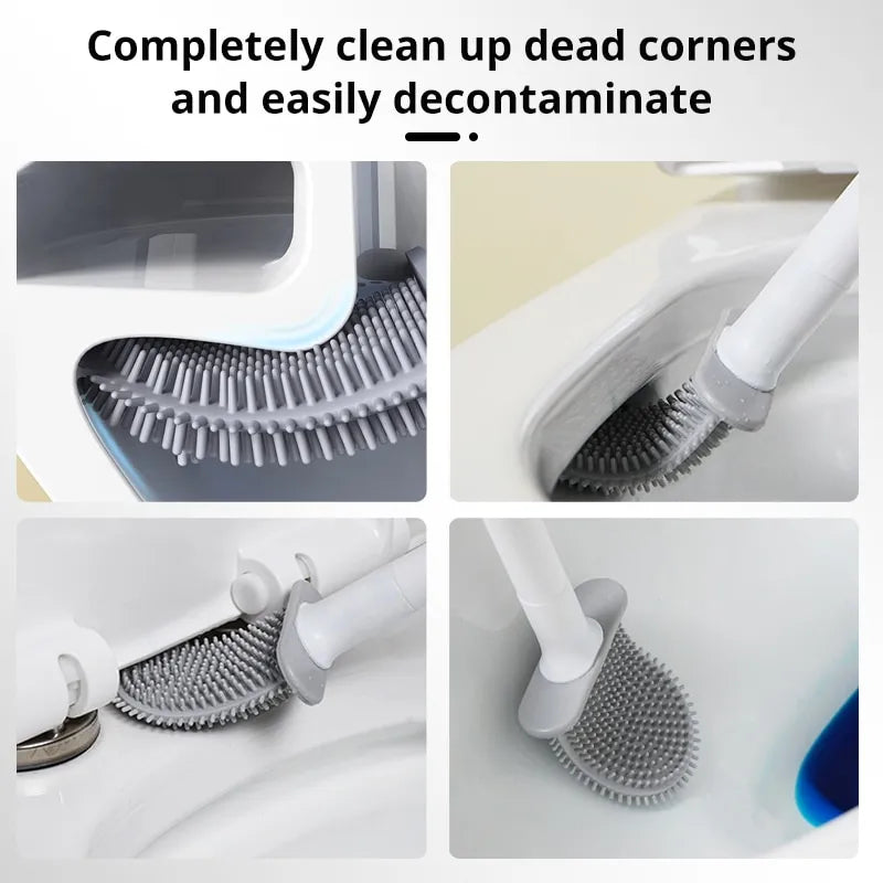 Silicone Toilet Brush and Holder Wall Mounted