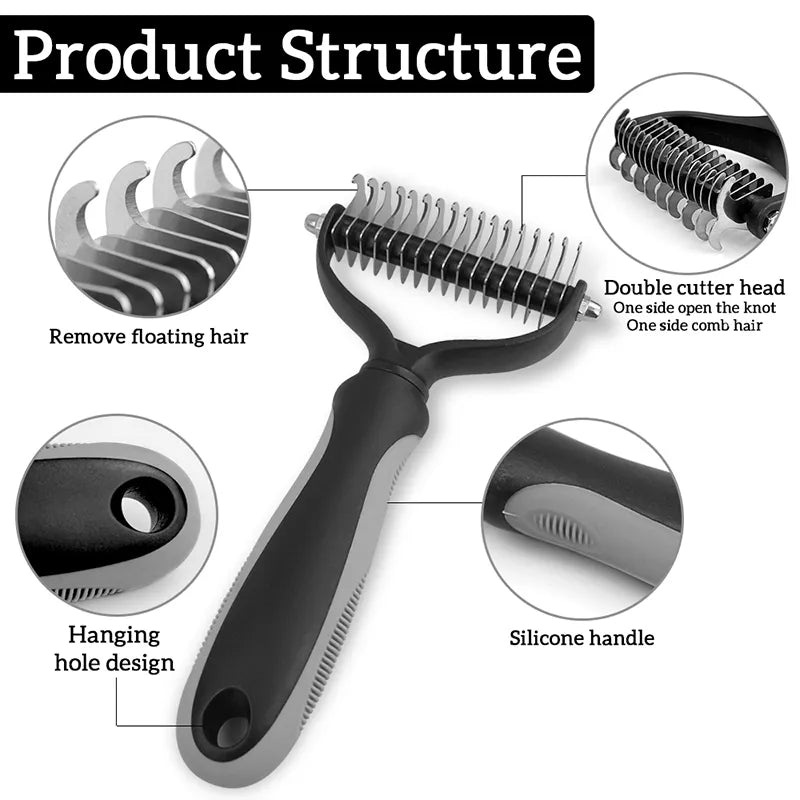 Pet Undercoat Rake Grooming Brush for Dogs Cats