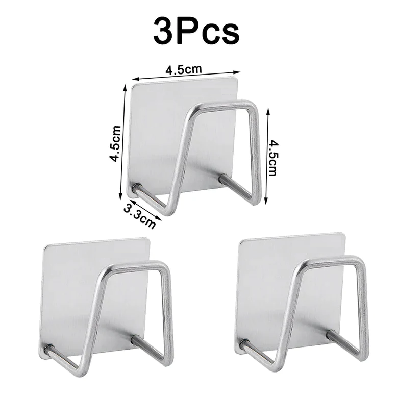Set of Three Adhesive Sponge Holder Wall Hooks