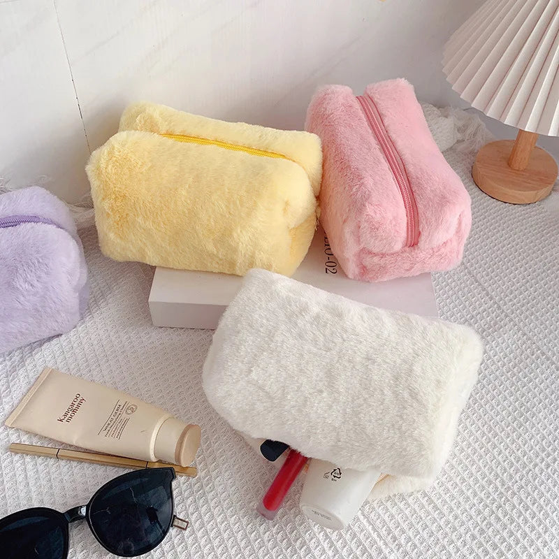 Makeup Travel Cosmetic Bag Soft Fur