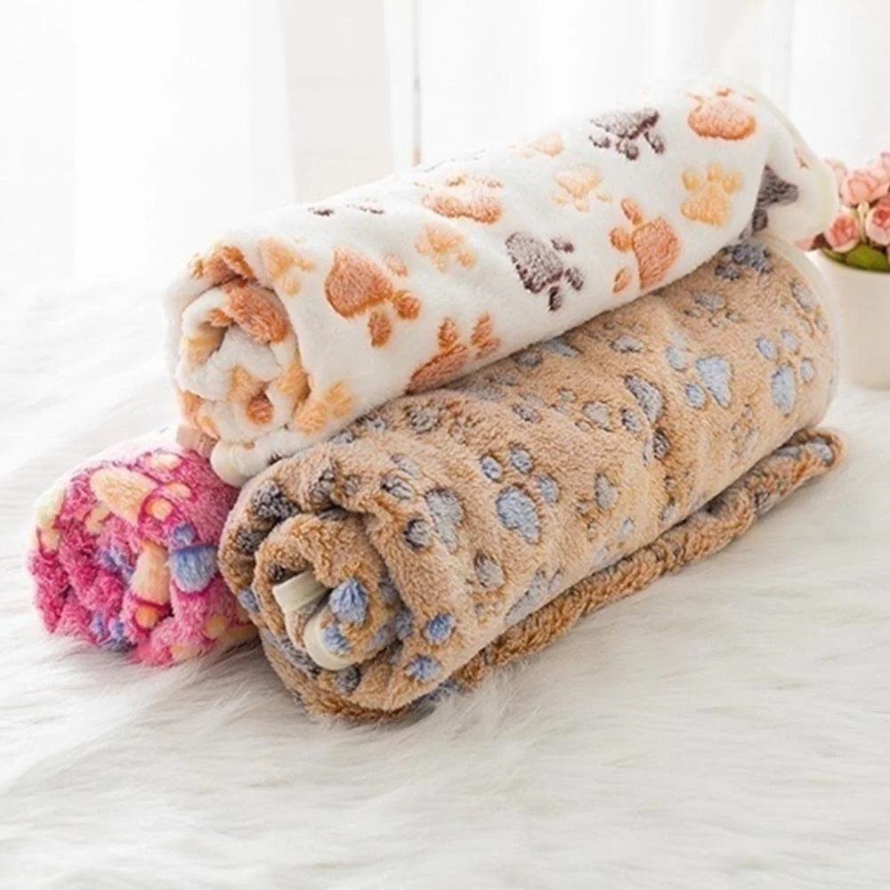 Paw Print Pet Blanket Dog Cat Super Soft Throw