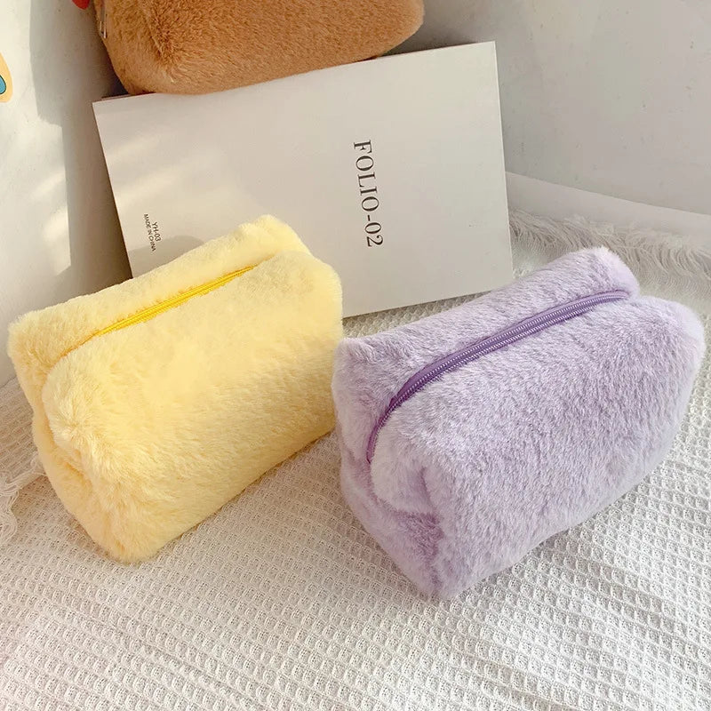 Makeup Travel Cosmetic Bag Soft Fur