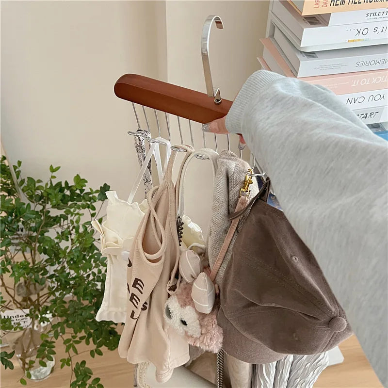Multifunctional Garment Hanger with 8 Hooks