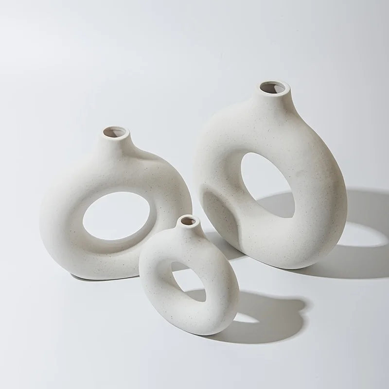 Nordic Doughnut Ceramic Vase