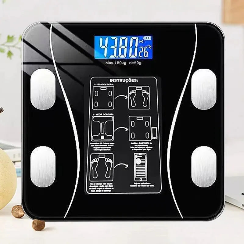 Smart Body Fat Digital Bathroom Scale with Bluetooth Technology Black