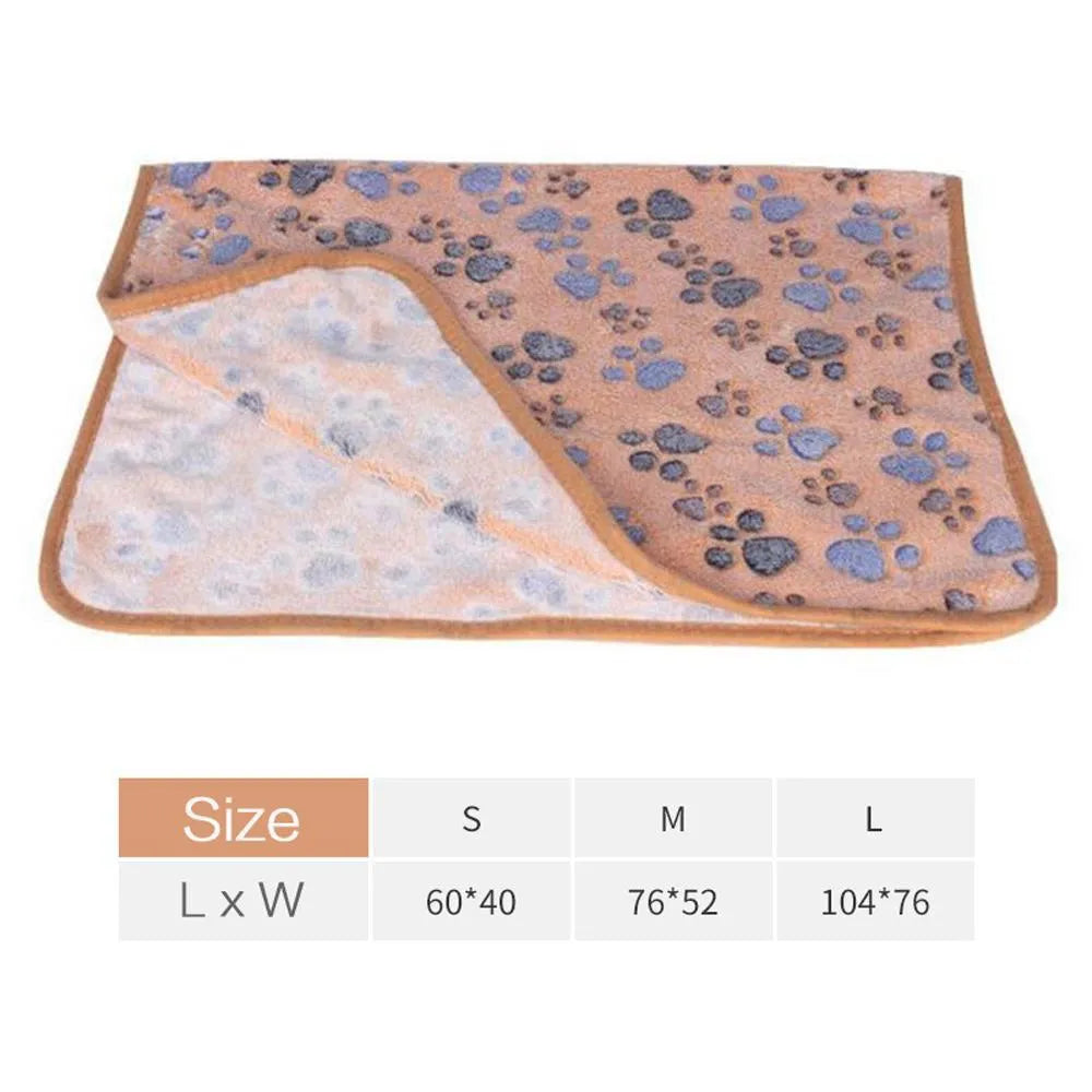 Paw Print Pet Blanket Dog Cat Super Soft Throw