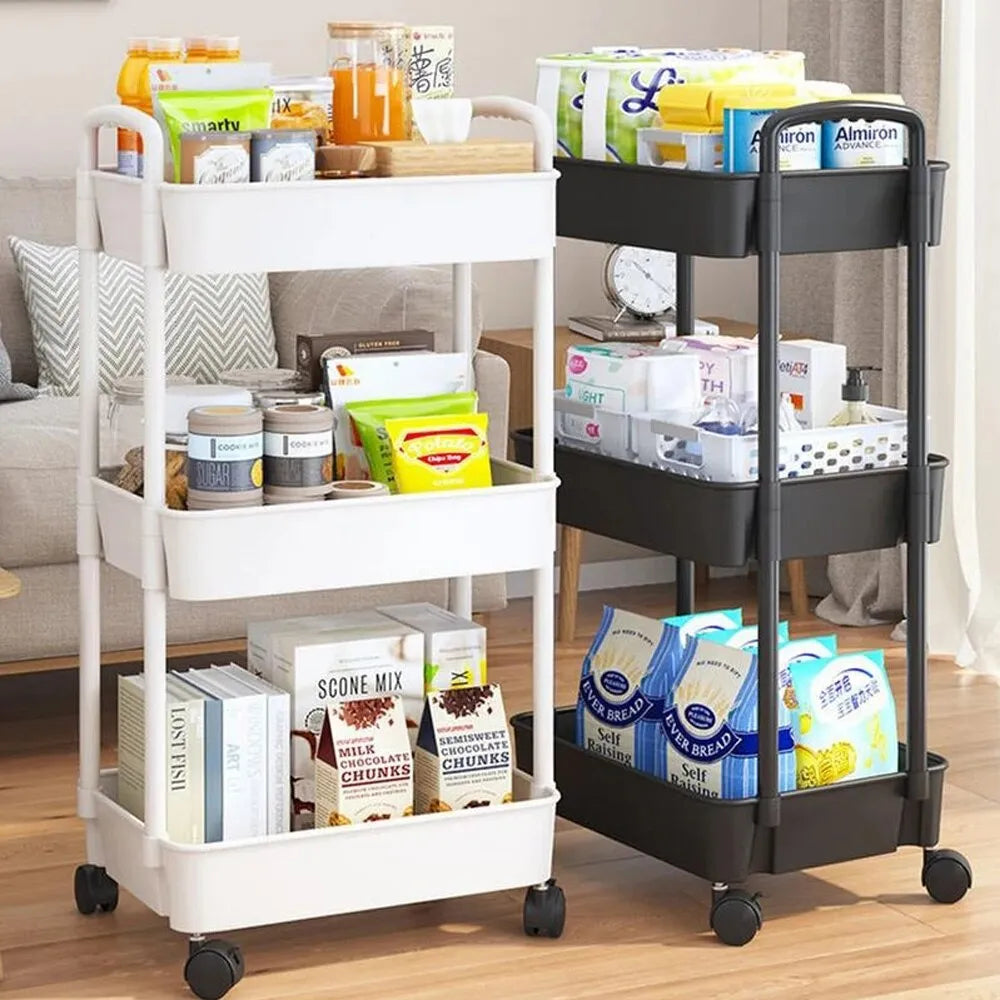 3 Tier Storage Trolley Rolling Cart