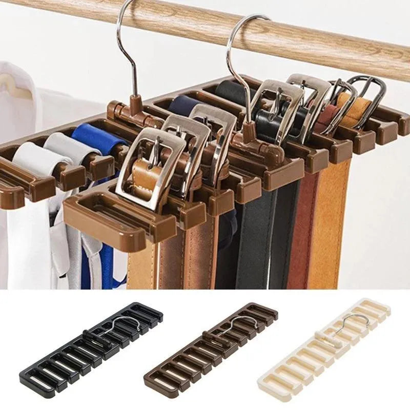 Space-saving Belt Tie Hanger with 10 Slots