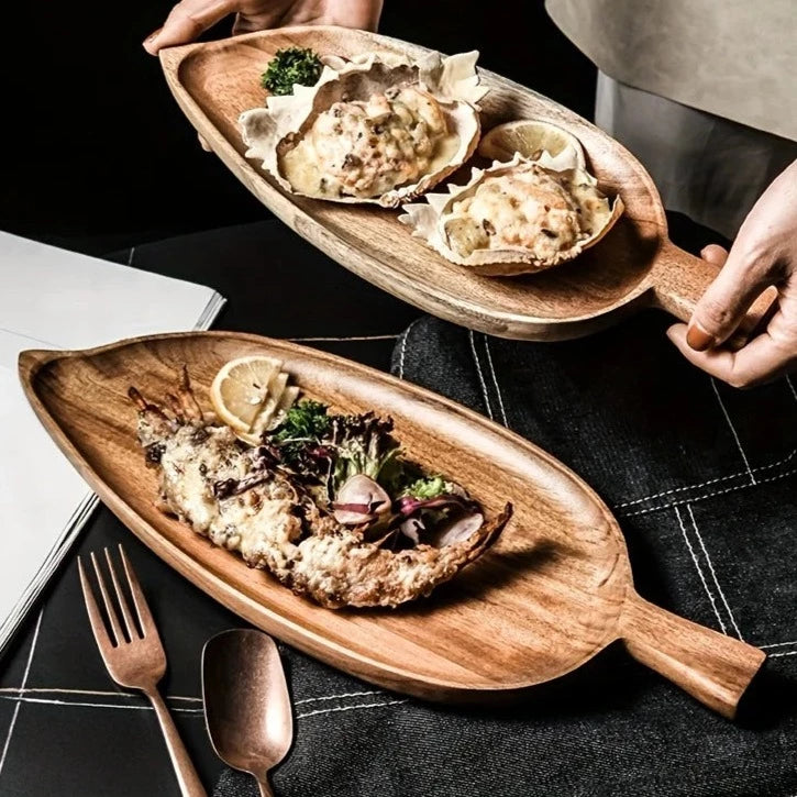 Wooden Leaf Serving Board