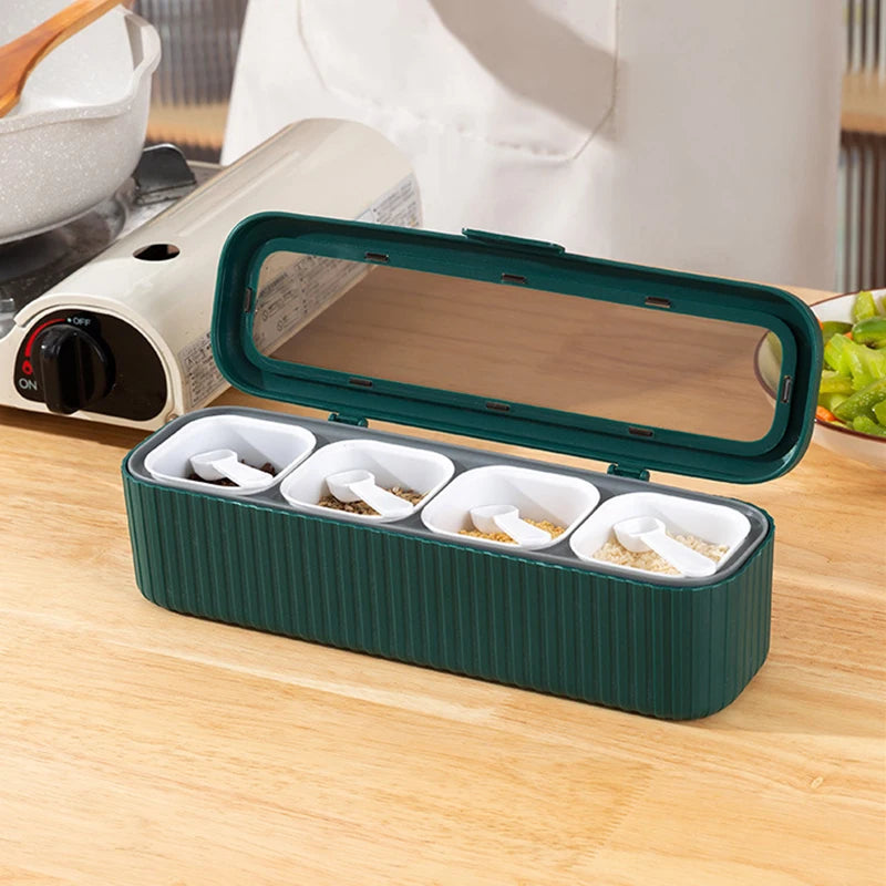 4 Piece Spice Condiment Storage Container