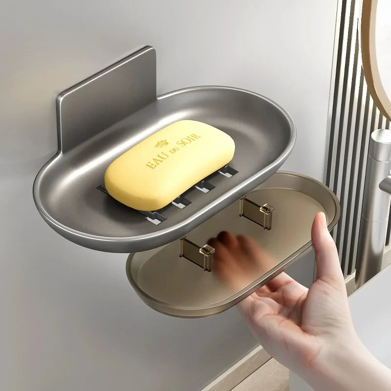 Bathroom Soap Dish Wall Mounted No-Drilling