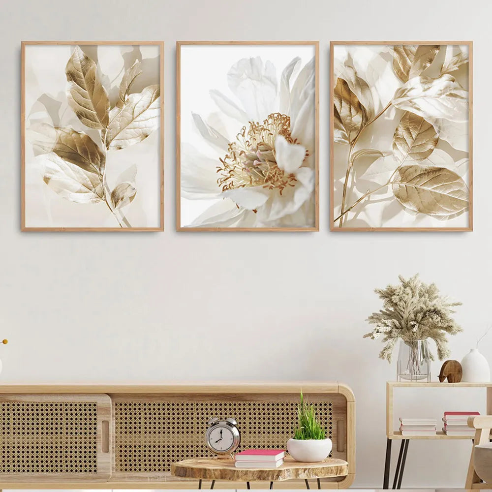 Frameless Golden Triptych Posters