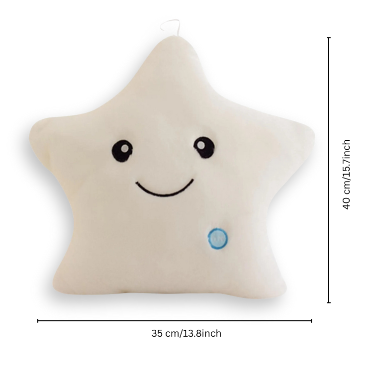 Star Luminous Soft Plush in White color with size