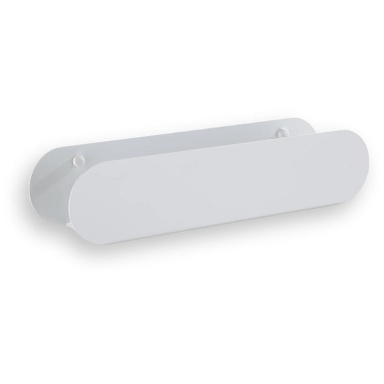 White version of the bathroom shelf organizer shown empty against a white background.