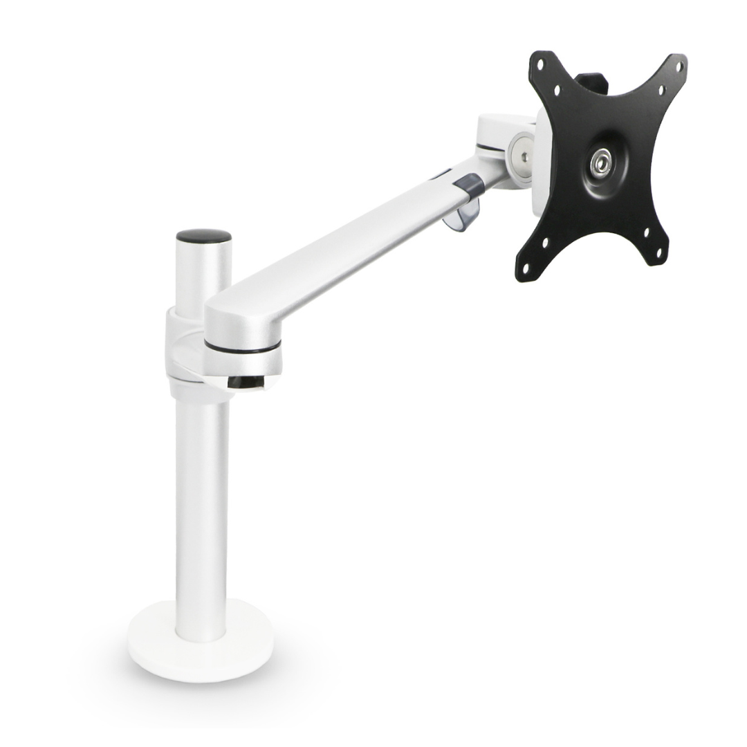 Single Monitor Arm with Swivel Mount Desk Mount Bracket Silver