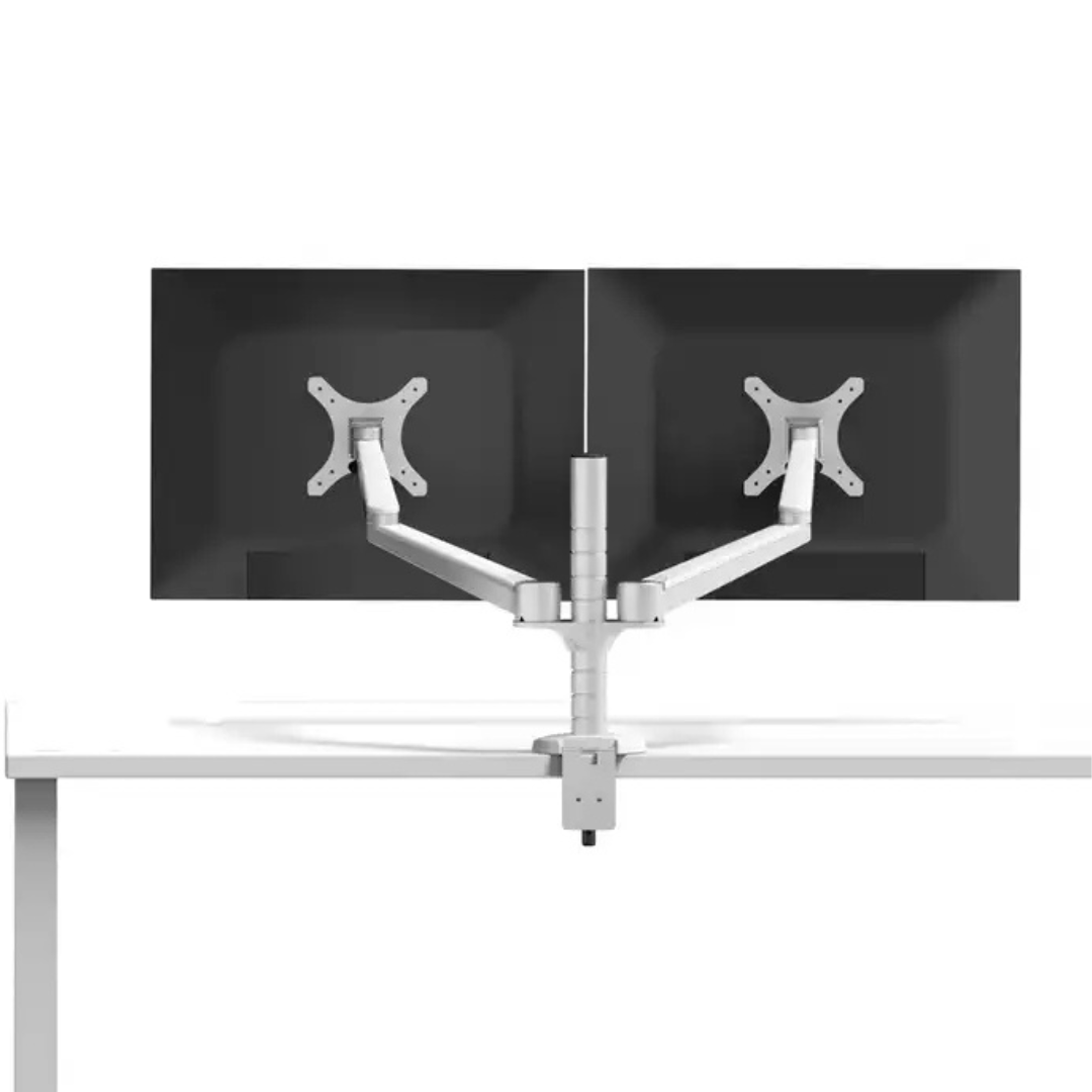 Dual Monitor Arm Desk Mount Bracket Silver