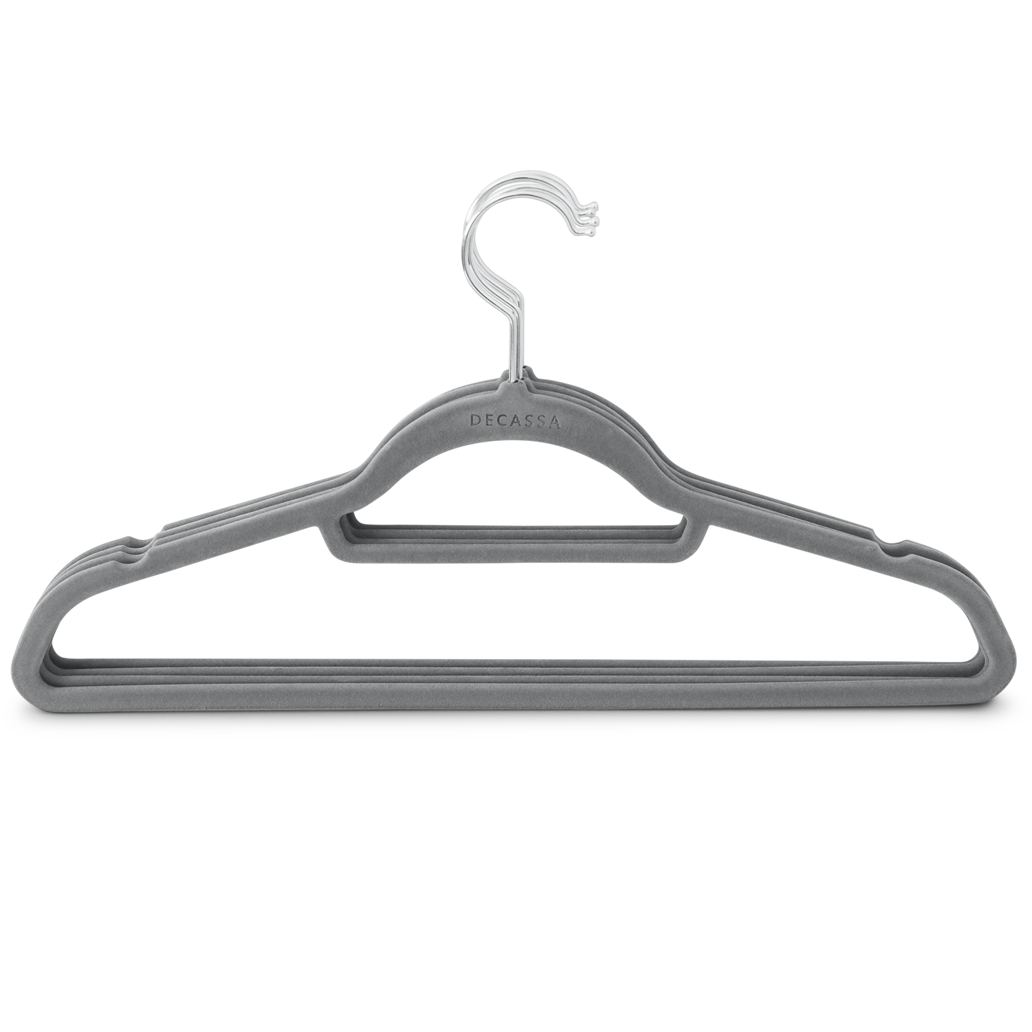 Premium Velvet Hangers Non Slip Flocked Pack of 30 Grey