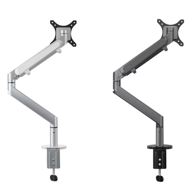 Single Monitor Arm with Gas Spring Desk Mount Bracket Silver