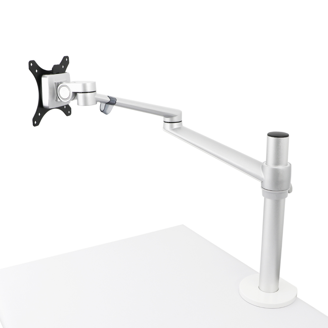 Single Monitor Arm with Swivel Mount Desk Mount Bracket Silver