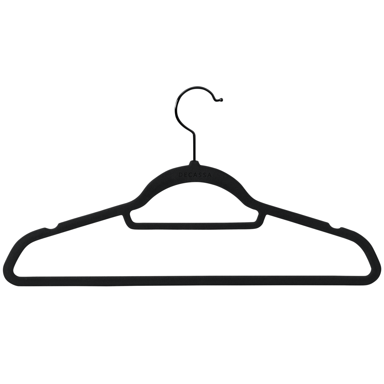 Premium Velvet Hangers Non Slip Flocked Pack of 150 Black