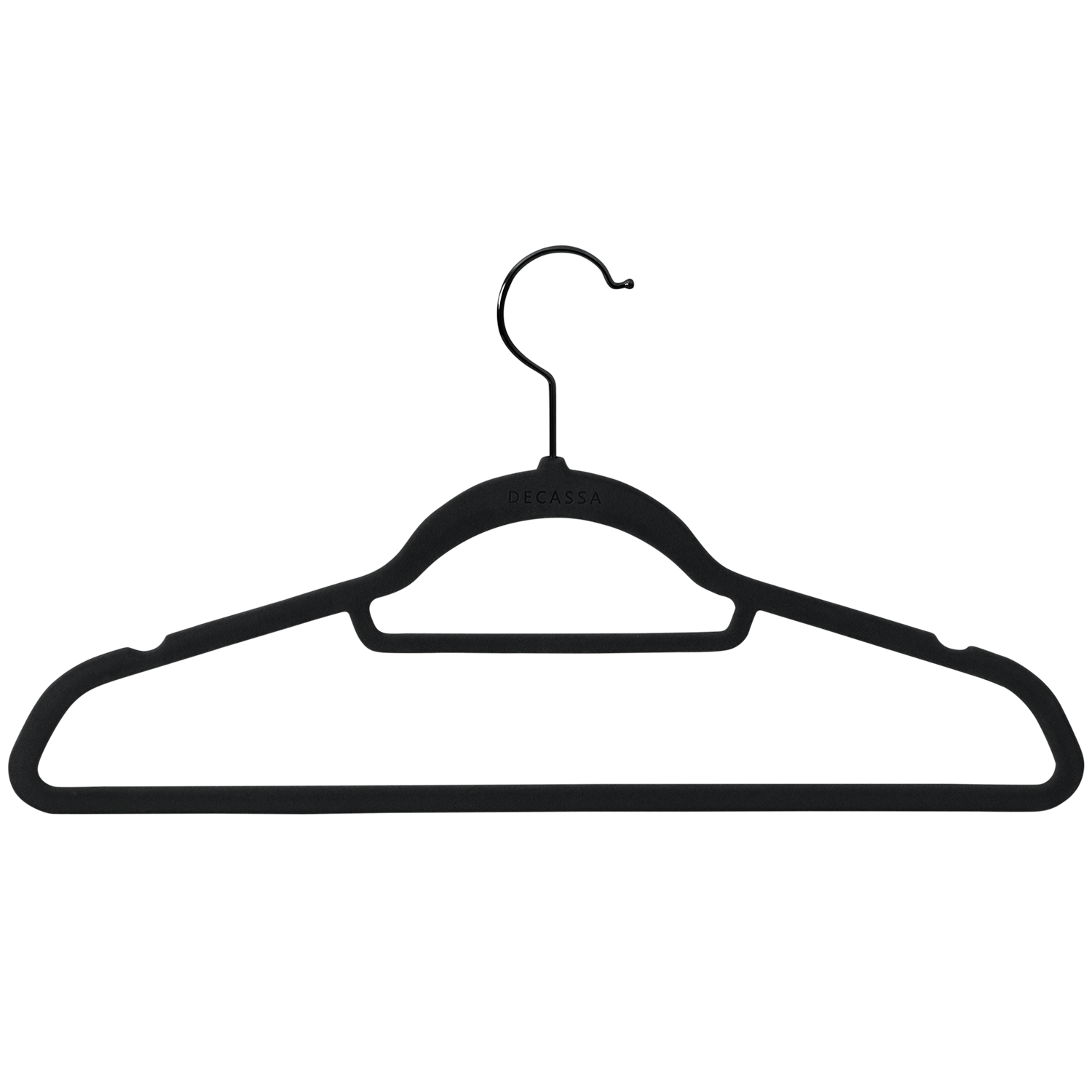 Premium Velvet Hangers Non Slip Flocked Pack of 30 Black