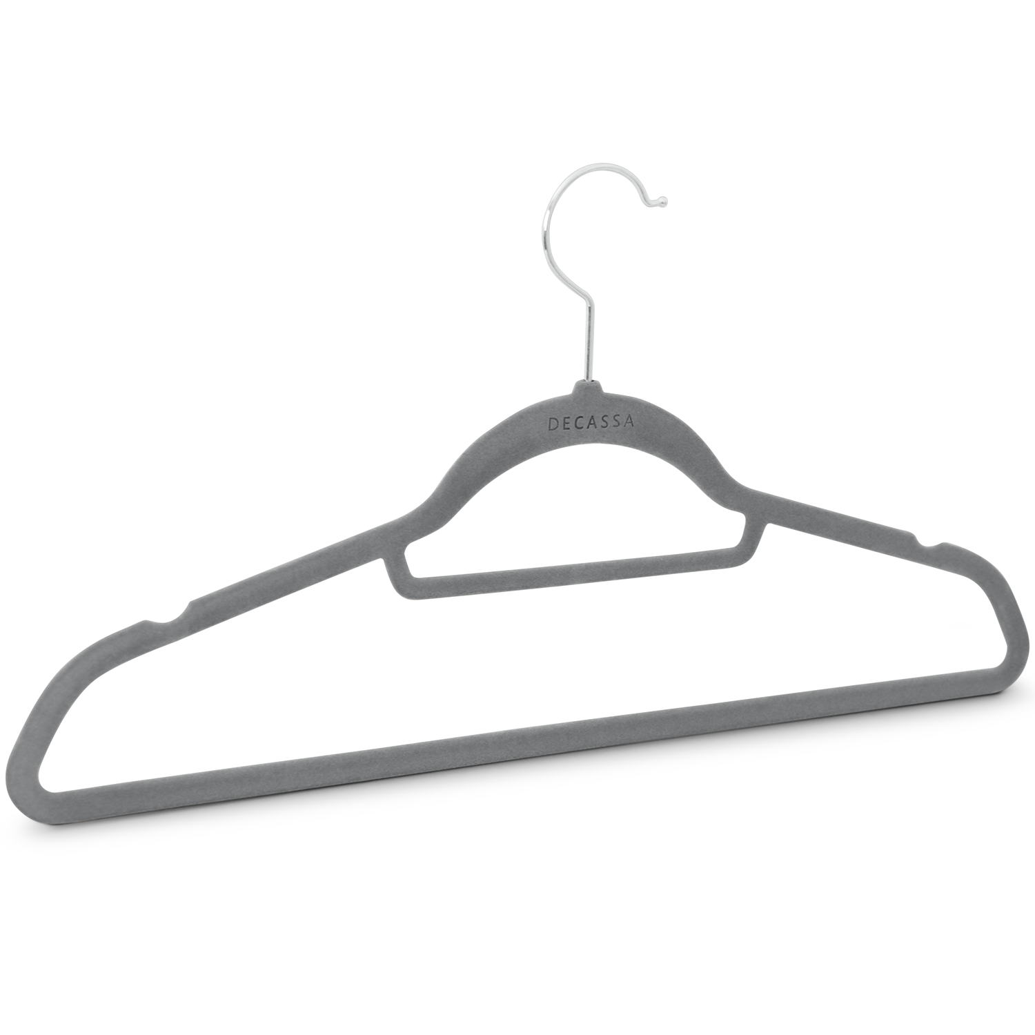 Premium Velvet Hangers Non Slip Flocked Pack of 150 Grey