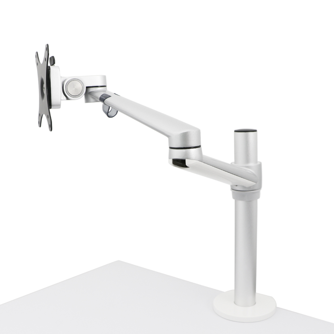 Single Monitor Arm with Swivel Mount Desk Mount Bracket Silver