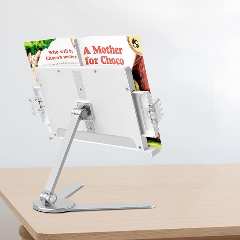 Free Standing Adjustable Book Stand with Page Clips