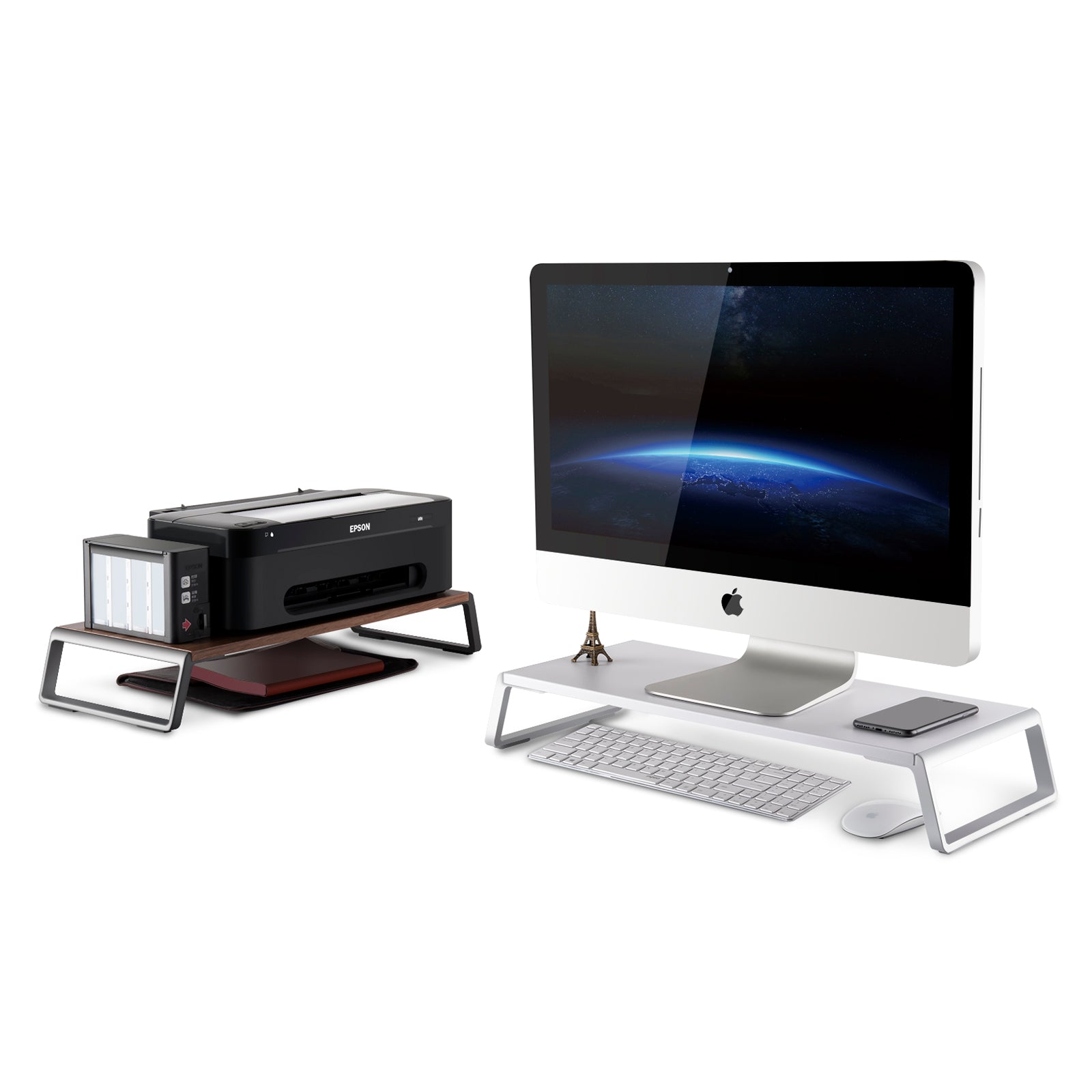 Monitor Laptop Screen Desk Riser Stand White
