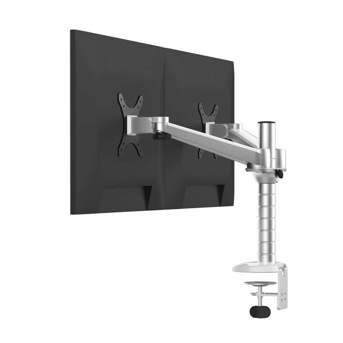 Dual Monitor Arm Desk Mount Bracket Silver