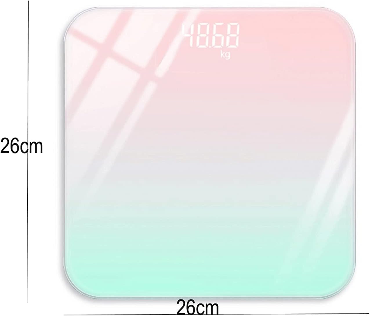 LED Display Bathroom Scales Gradient Colour