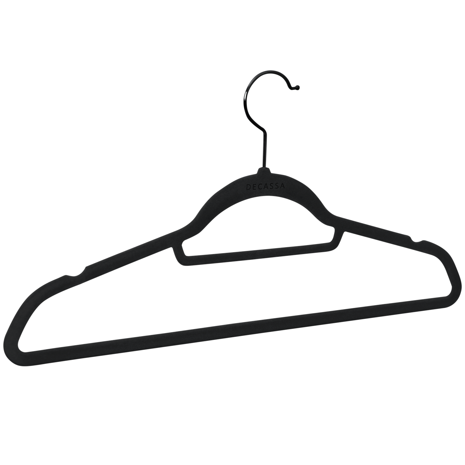 Premium Velvet Hangers Non Slip Flocked Pack of 150 Black