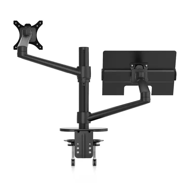 Single Monitor Arm With Laptop Stand Desk Mount Bracket Black