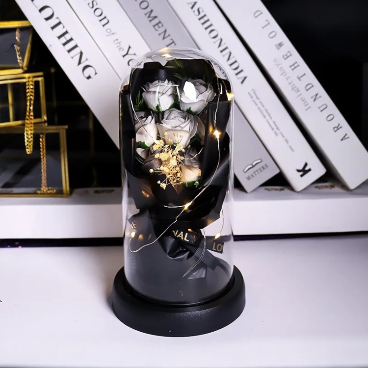 Everlasting Rose LED Bouquet in black color