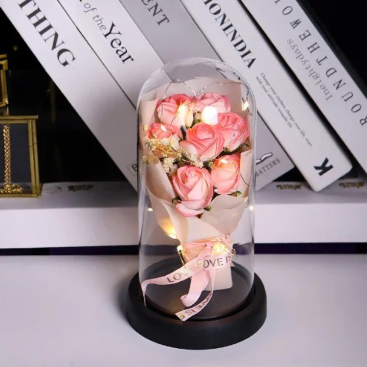 Everlasting Rose LED Bouquet in pink 
color