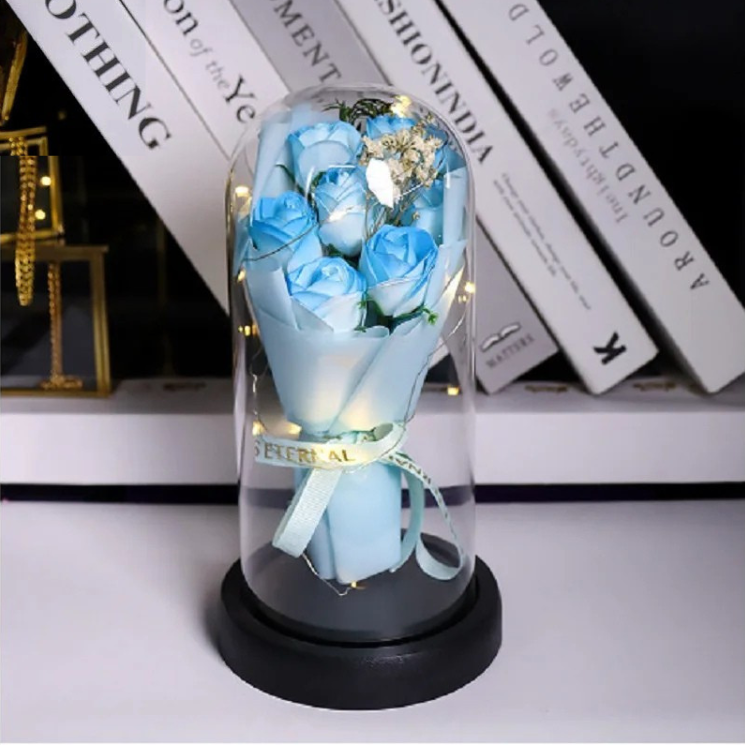 Everlasting Rose LED Bouquet in blue color
