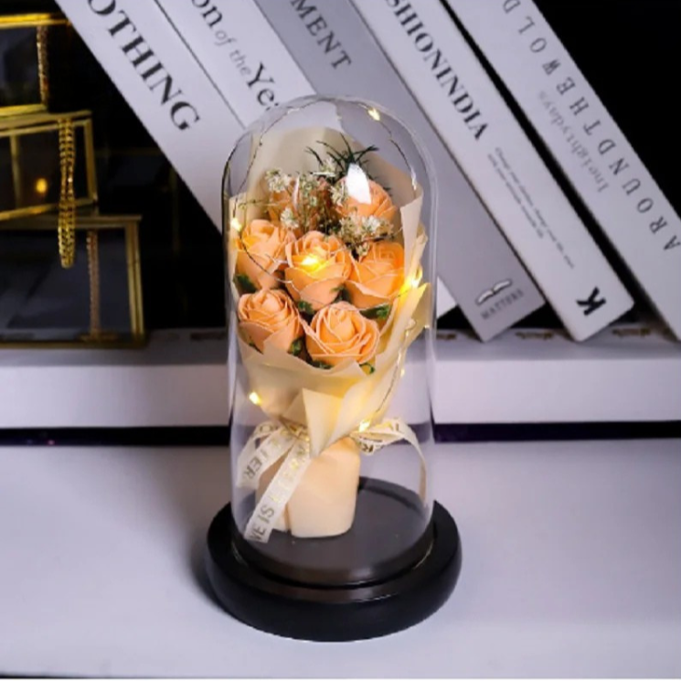 Everlasting Rose LED Bouquet in yellow color