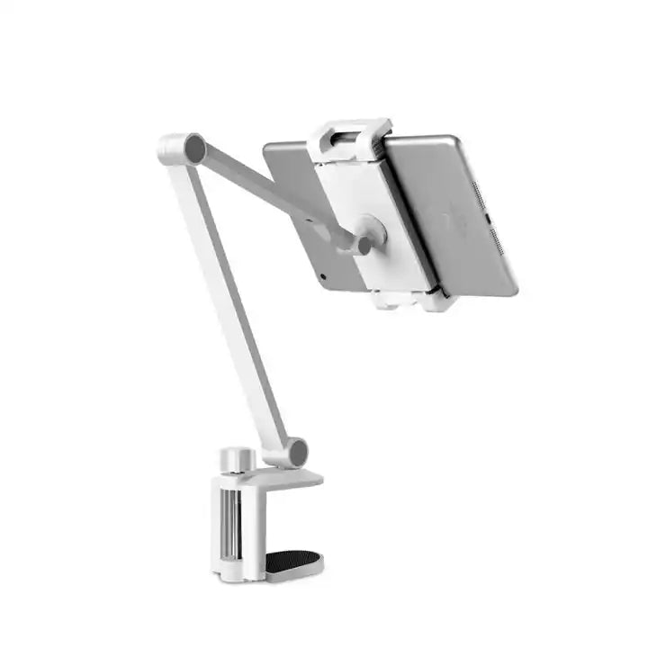 Adjustable Tablet Stand Desk Mount Bracket White