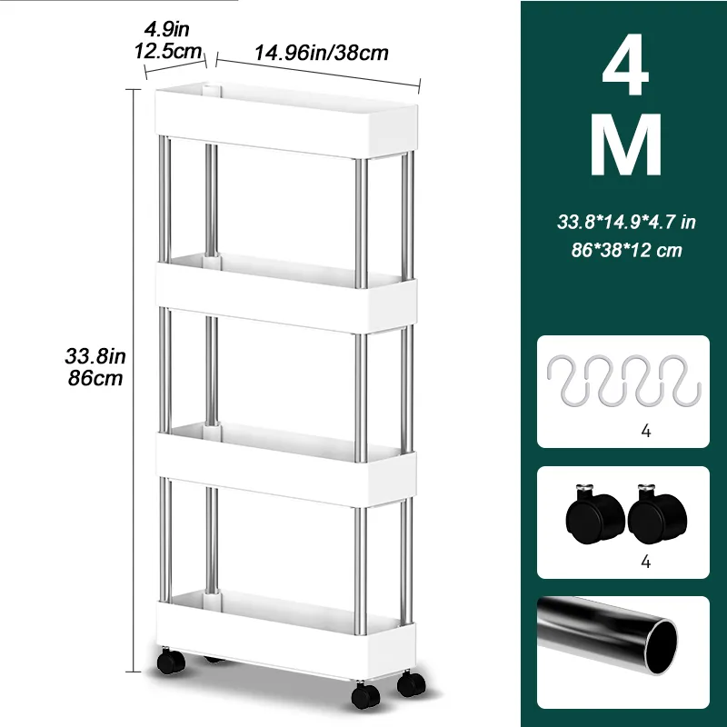 Narrow Storage Trolley Rolling Cart