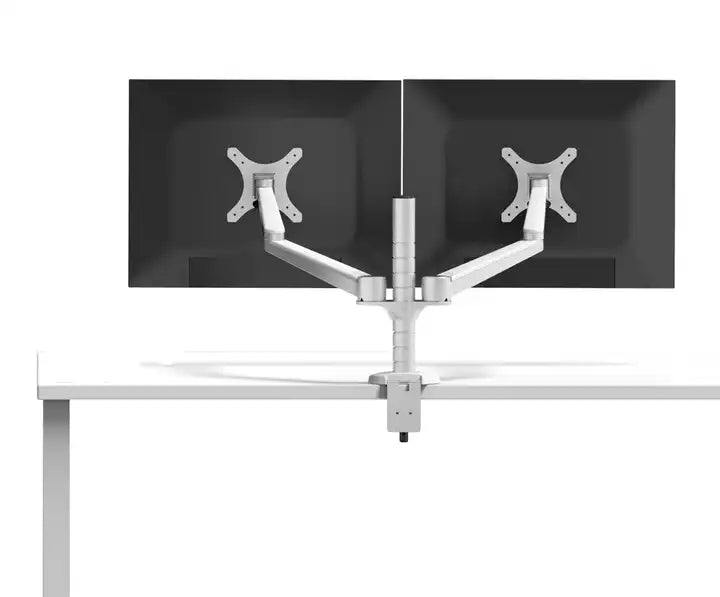 Dual Monitor Arm Desk Mount Bracket Silver