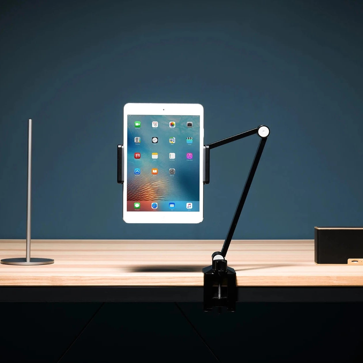 Adjustable Tablet Stand with Desk Mount Bracket Black