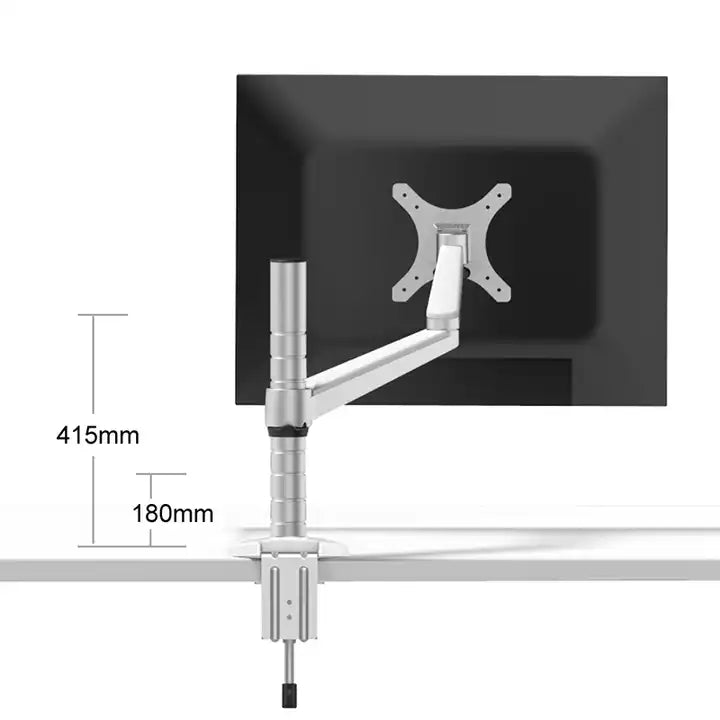 Single Monitor Arm Desk Mount Bracket Silver