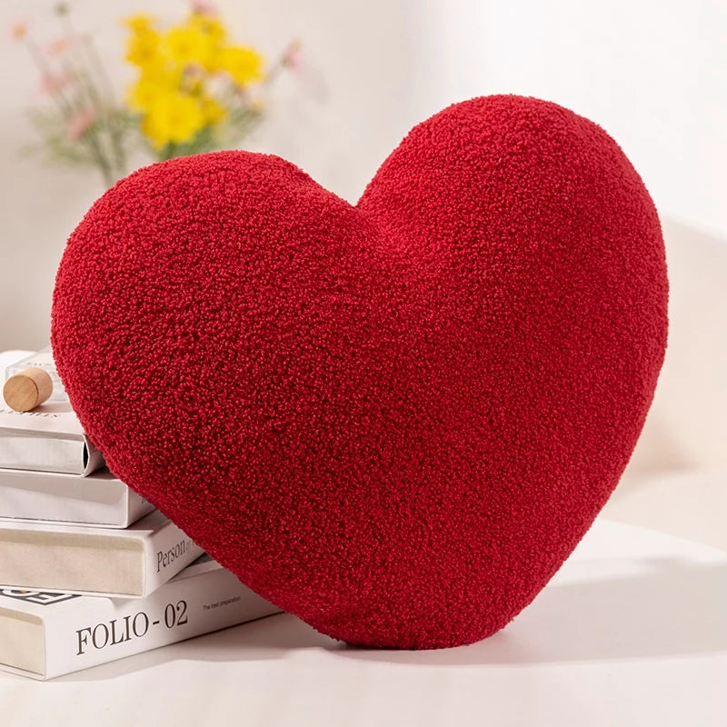 Heart Shape Throw Pillow in color Red