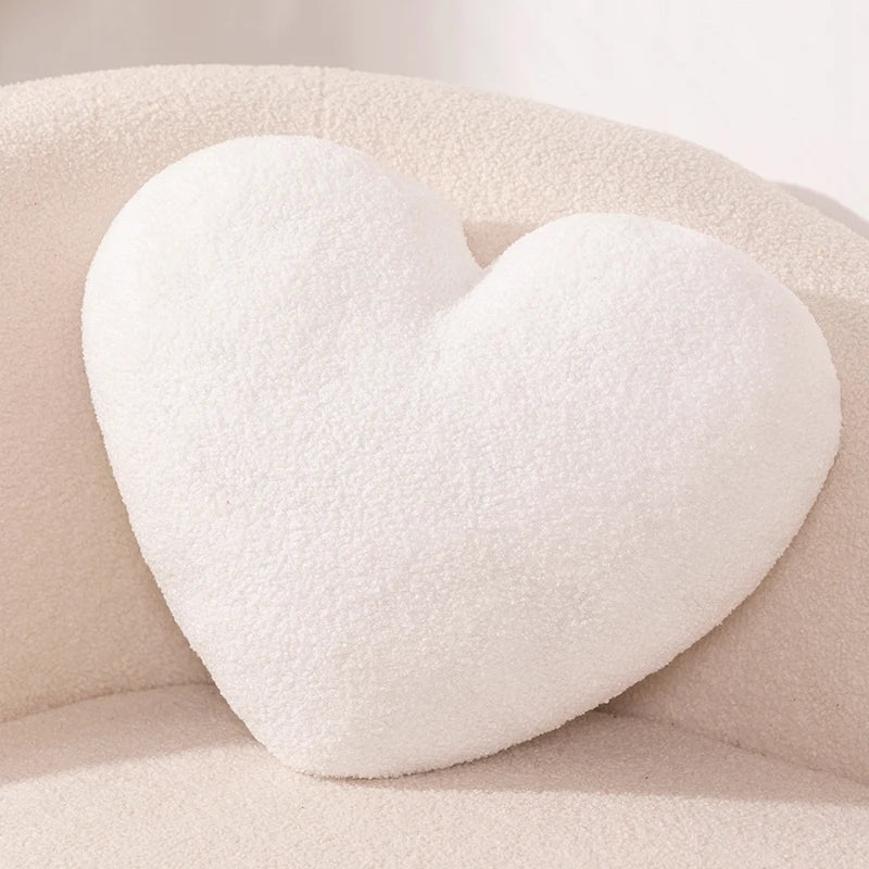 Heart Shape Throw Pillow in White color