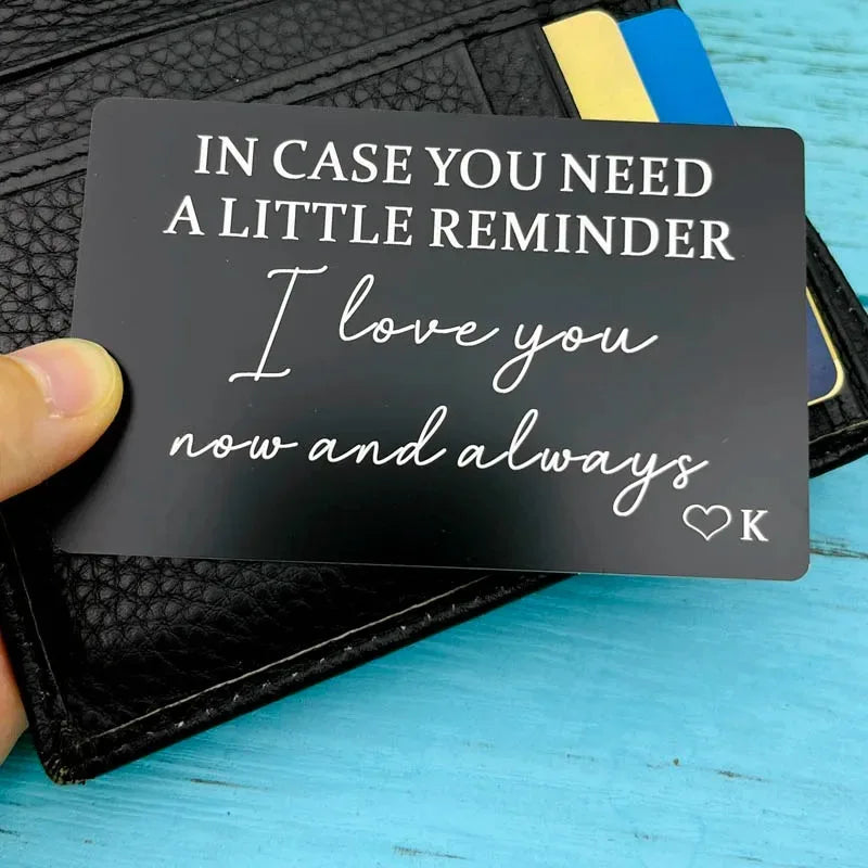 I Love You Metal Wallet Card